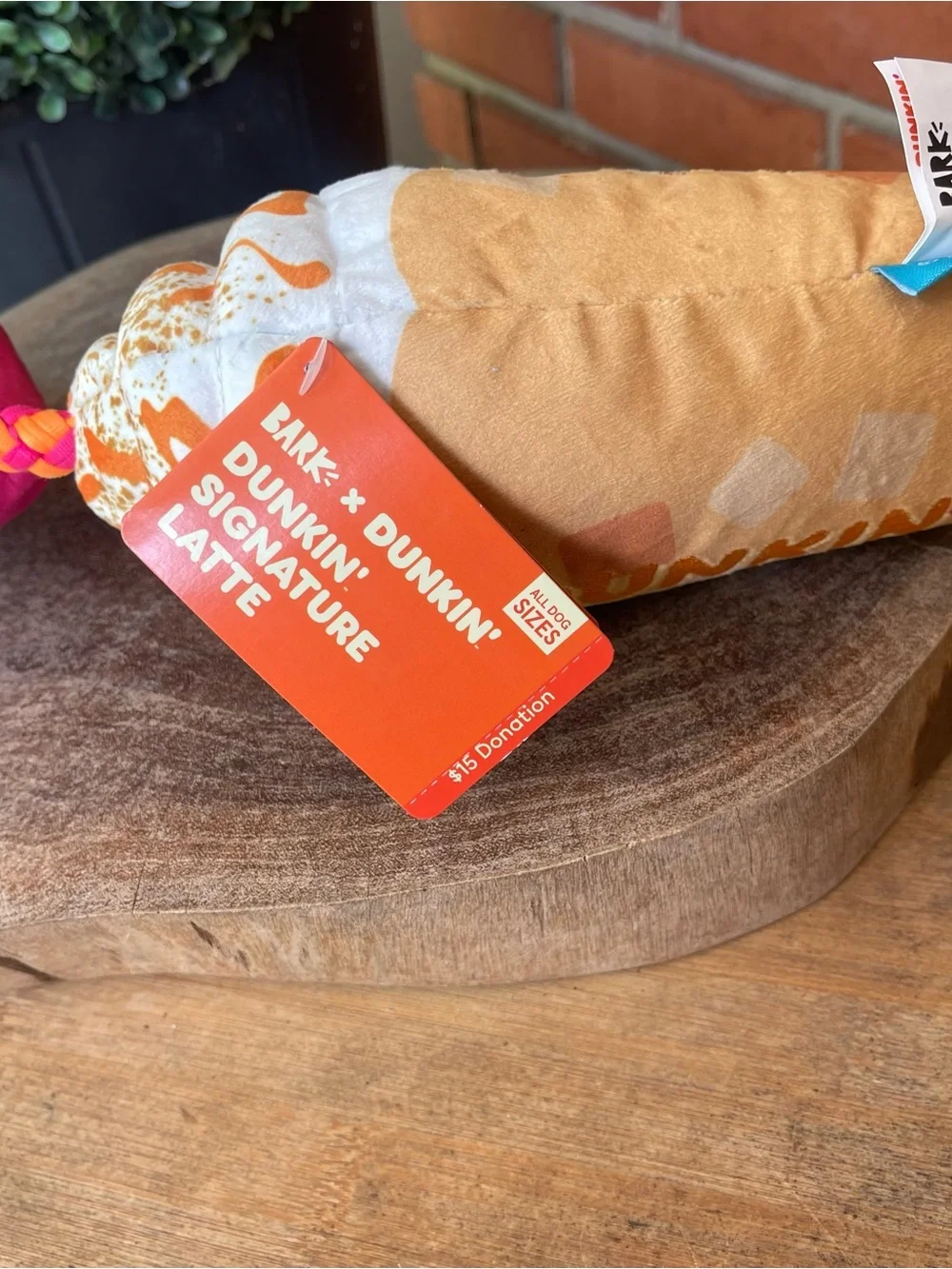 New DUNKIN & BARK SIGNATURE Cinnamon LATTE XL Dog Toy
